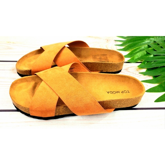 Top Moda crisscross sandals tan 6 1/2 NWT - Picture 4 of 8